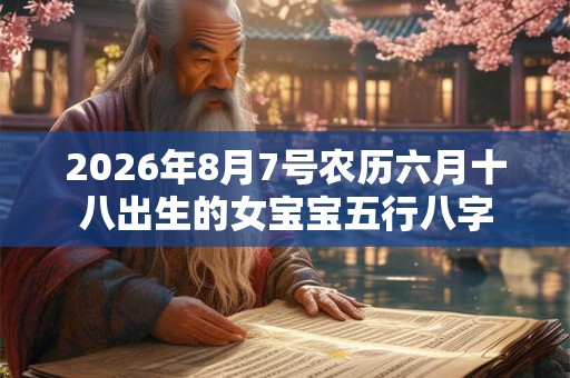 2026年8月7号农历六月十八出生的女宝宝五行八字