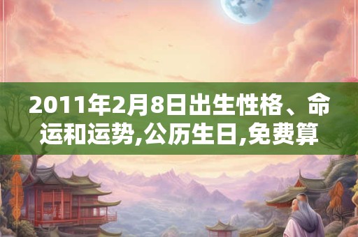 2011年2月8日出生性格、命运和运势,公历生日,免费算命