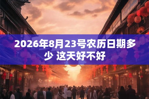 2026年8月23号农历日期多少 这天好不好