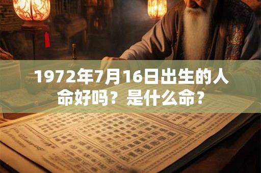 1972年7月16日出生的人命好吗?是什么命? 1972年7月16日出生的人命好吗?是什么命?