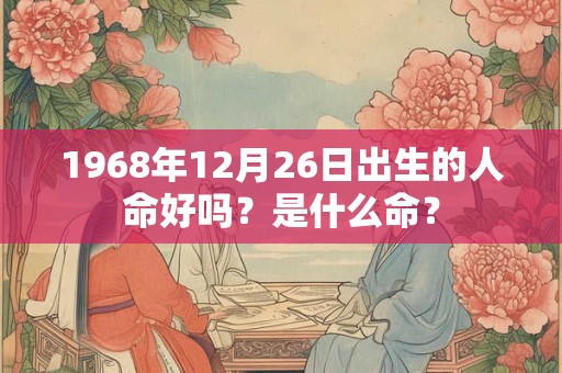 1968年12月26日出生的人命好吗？是什么命？