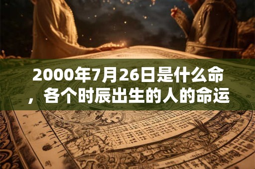 2000年7月26日是什么命，各个时辰出生的人的命运