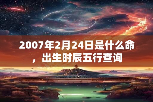 2007年2月24日是什么命,出生时辰五行查询 2007年2月24日是什么命,出生时辰五行查询