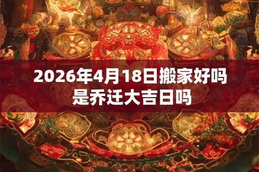 2026年4月18日搬家好吗 是乔迁大吉日吗