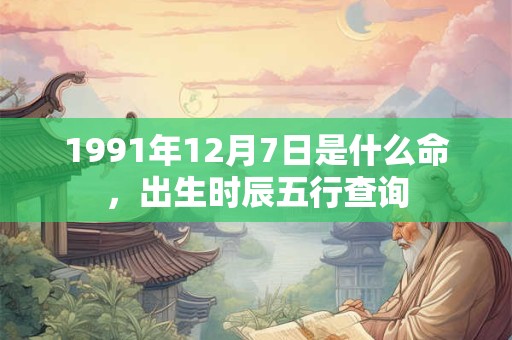 1991年12月7日是什么命，出生时辰五行查询