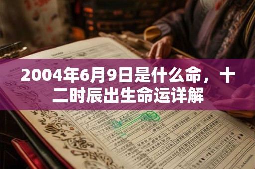 2004年6月9日是什么命，十二时辰出生命运详解