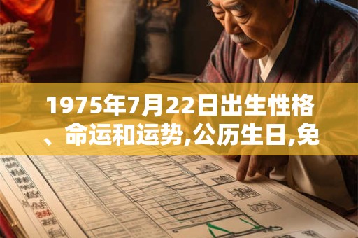 1975年7月22日出生性格、命运和运势,公历生日,免费算命 1975年7月22日出生性格、命运和运势,公历生日,免费算命