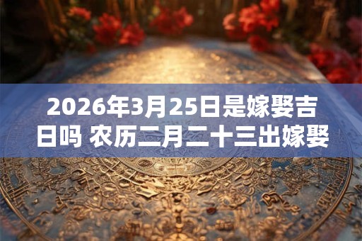 2026年3月25日是嫁娶吉日吗 农历二月二十三出嫁娶妻如何 2026年3月25日是嫁娶吉日吗 农历二月二十三出嫁娶妻如何