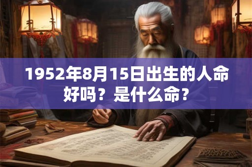 1952年8月15日出生的人命好吗？是什么命？