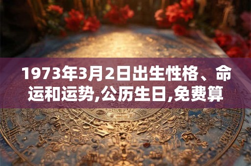 1973年3月2日出生性格、命运和运势,公历生日,免费算命