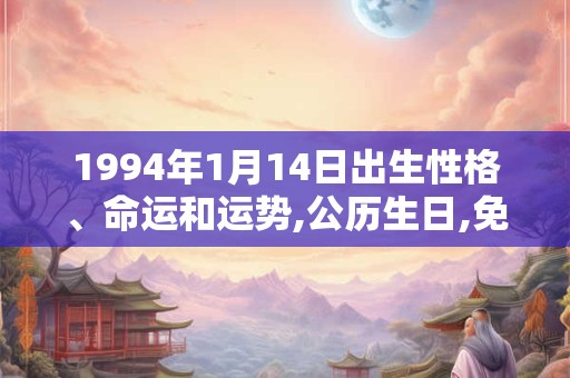 1994年1月14日出生性格、命运和运势,公历生日,免费算命