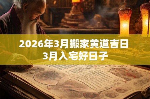 2026年3月搬家黄道吉日 3月入宅好日子 2026年3月搬家黄道吉日 3月入宅好日子