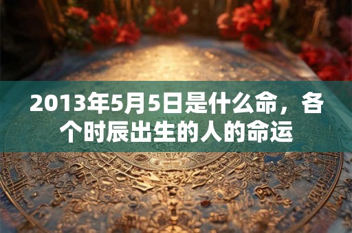 2013年5月5日是什么命,各个时辰出生的人的命运 2013年5月5日是什么命,各个时辰出生的人的命运