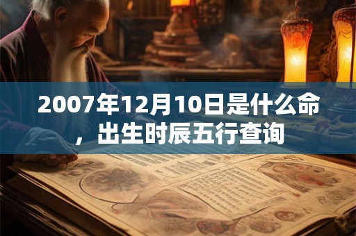 2007年12月10日是什么命，出生时辰五行查询