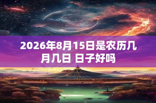 2026年8月15日是农历几月几日 日子好吗