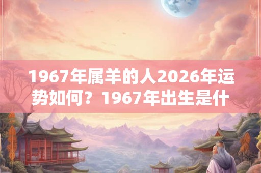 1967年属羊的人2026年运势如何?1967年出生是什么命? 1967年属羊的人2026年运势如何?1967年出生是什么命?