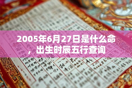 2005年6月27日是什么命，出生时辰五行查询