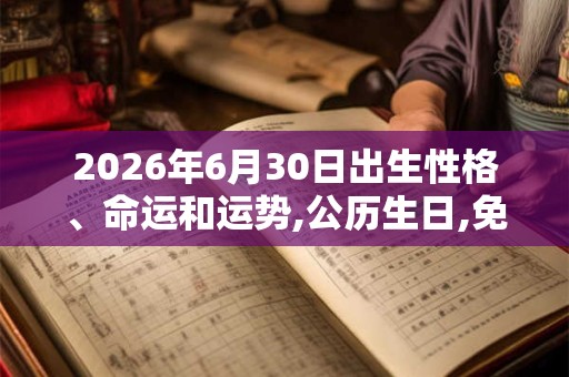 2026年6月30日出生性格、命运和运势,公历生日,免费算命