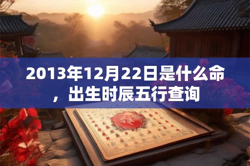 2013年12月22日是什么命，出生时辰五行查询