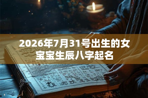 2026年7月31号出生的女宝宝生辰八字起名