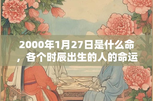 2000年1月27日是什么命，各个时辰出生的人的命运