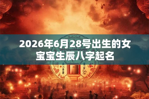 2026年6月28号出生的女宝宝生辰八字起名