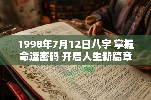 1998年7月12日八字 掌握命运密码 开启人生新篇章! 1998年7月12日八字 掌握命运密码 开启人生新篇章!