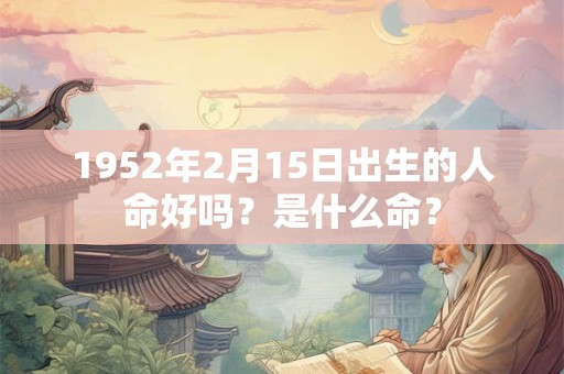 1952年2月15日出生的人命好吗？是什么命？