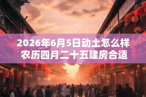 2026年6月5日动土怎么样 农历四月二十五建房合适吗 2026年6月5日动土怎么样 农历四月二十五建房合适吗