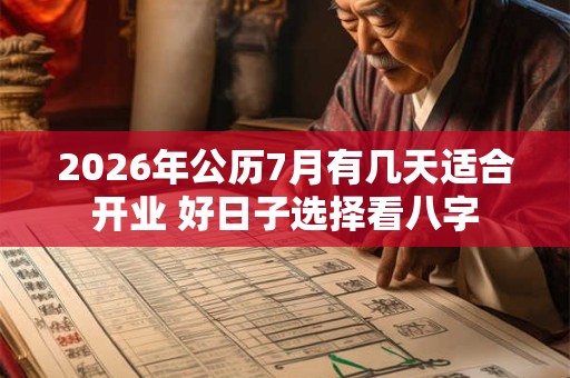 2026年公历7月有几天适合开业 好日子选择看八字