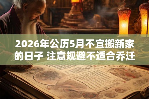 2026年公历5月不宜搬新家的日子 注意规避不适合乔迁的日子 2026年公历5月不宜搬新家的日子 注意规避不适合乔迁的日子