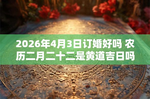 2026年4月3日订婚好吗 农历二月二十二是黄道吉日吗