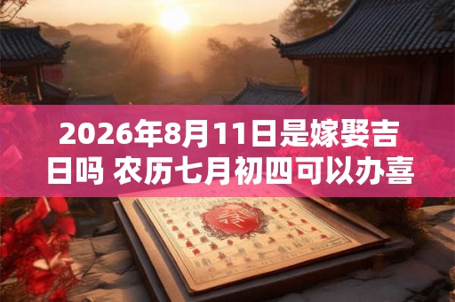 2026年8月11日是嫁娶吉日吗 农历七月初四可以办喜酒吗