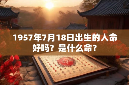 1957年7月18日出生的人命好吗？是什么命？