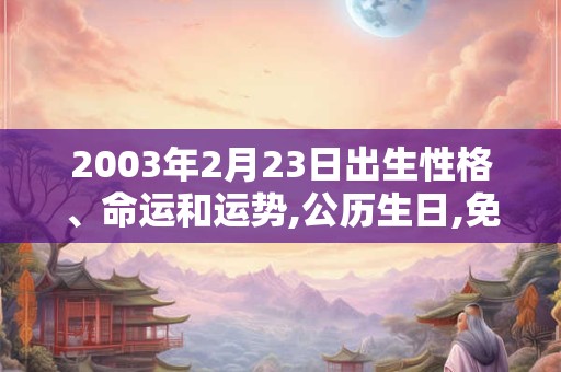 2003年2月23日出生性格、命运和运势,公历生日,免费算命