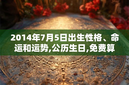 2014年7月5日出生性格、命运和运势,公历生日,免费算命 2014年7月5日出生性格、命运和运势,公历生日,免费算命