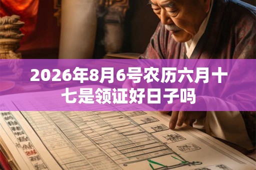 2026年8月6号农历六月十七是领证好日子吗