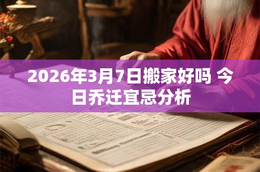 2026年3月7日搬家好吗 今日乔迁宜忌分析