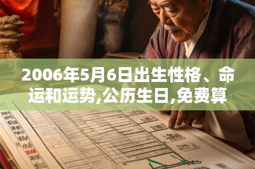 2006年5月6日出生性格、命运和运势,公历生日,免费算命 2006年5月6日出生性格、命运和运势,公历生日,免费算命