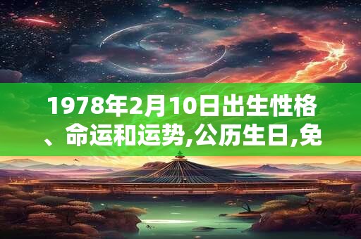 1978年2月10日出生性格、命运和运势,公历生日,免费算命
