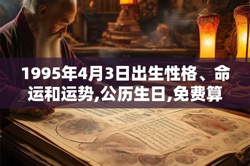 1995年4月3日出生性格、命运和运势,公历生日,免费算命 1995年4月3日出生性格、命运和运势,公历生日,免费算命