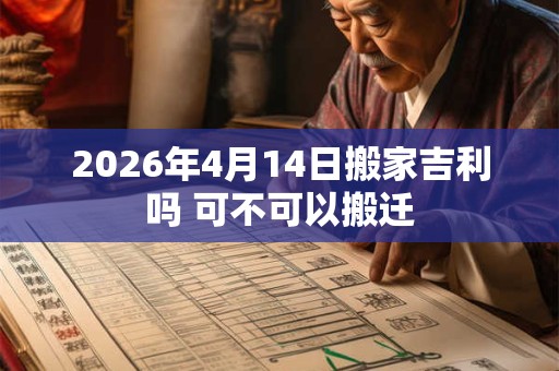 2026年4月14日搬家吉利吗 可不可以搬迁 2026年4月14日搬家吉利吗 可不可以搬迁