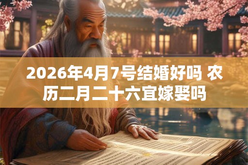 2026年4月7号结婚好吗 农历二月二十六宜嫁娶吗