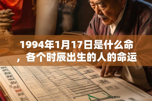 1994年1月17日是什么命，各个时辰出生的人的命运