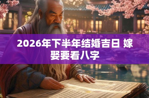 2026年下半年结婚吉日 嫁娶要看八字