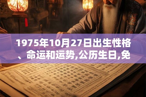 1975年10月27日出生性格、命运和运势,公历生日,免费算命