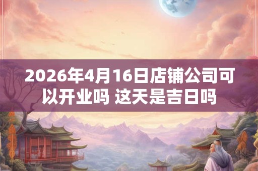 2026年4月16日店铺公司可以开业吗 这天是吉日吗