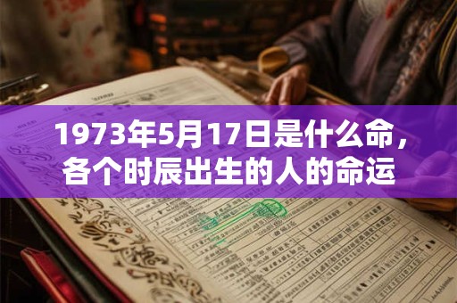 1973年5月17日是什么命，各个时辰出生的人的命运