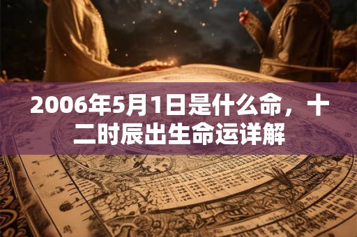 2006年5月1日是什么命，十二时辰出生命运详解