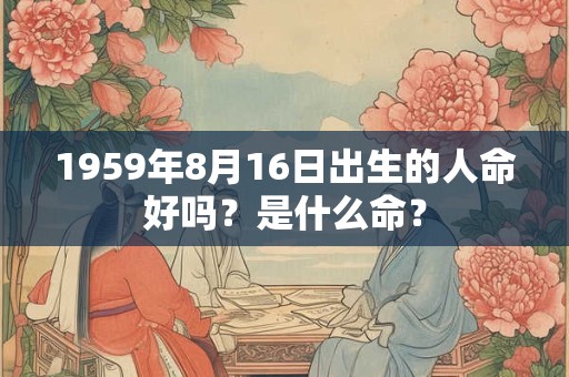 1959年8月16日出生的人命好吗?是什么命? 1959年8月16日出生的人命好吗?是什么命?